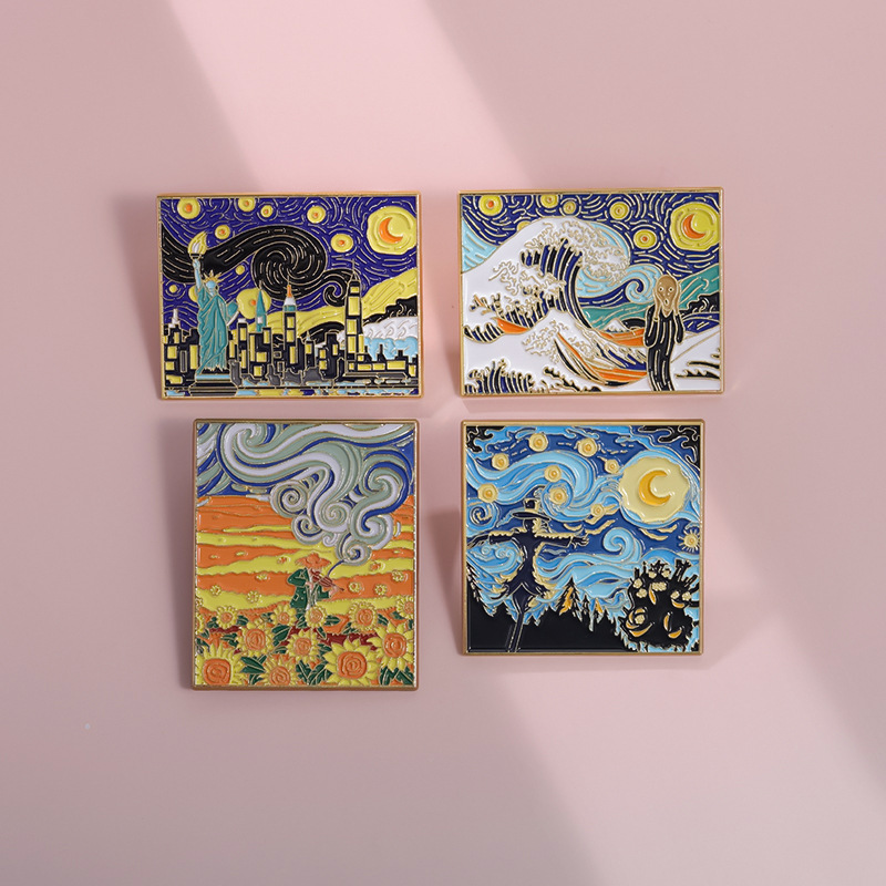 Fairy Tale Oil Painting Brooch - Photography Geometry 评论和价格