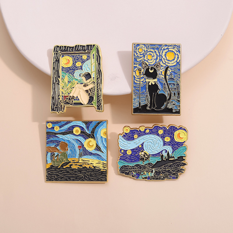 Fairy Tale Oil Painting Brooch - Photography Geometry 评论和价格