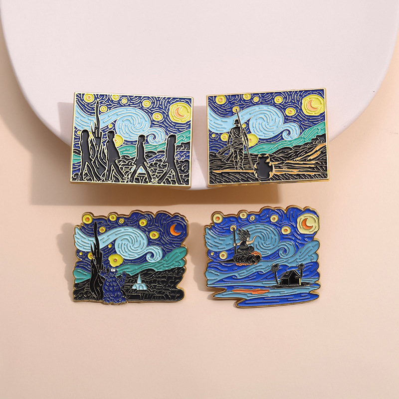 Fairy Tale Oil Painting Brooch - Photography Geometry 评论和价格